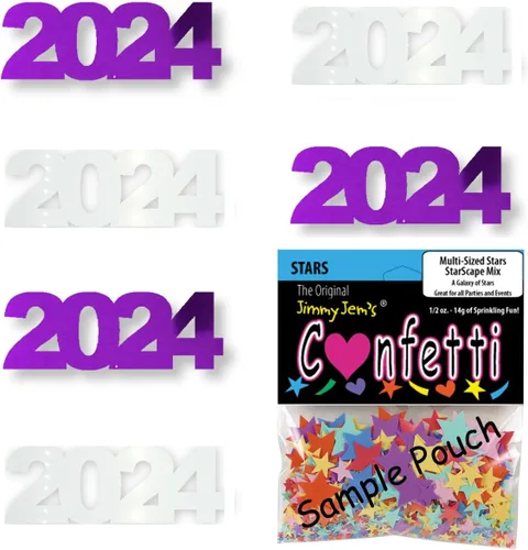 Vista 42 de Confetti Year 2024 Negro, Azul Royal Combo - 2 bolsas de media onza (1 oz)