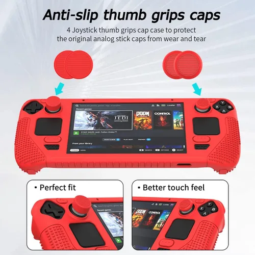 Vista 7 de SUIHUOJI Funda protectora de pie para cubierta de vapor, protector de accesorios de silicona engrosada, cubierta suave con 2 pares de agarres