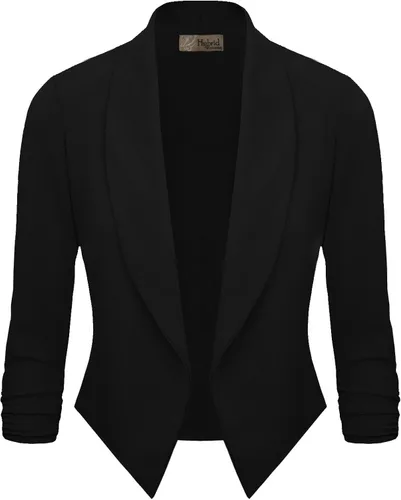 Vista 2 de Hybrid Company - Chaqueta casual de trabajo o oficina con parte delantera abierta y hombreras extraíbles hecha en los Estados Unidos para mujer