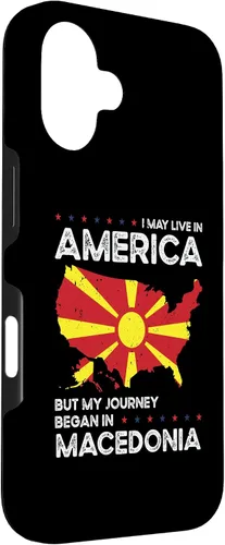 Vista 3 de Macedonian American USA Patriot Grown Macedonia US Flag Case for iPhone 16
