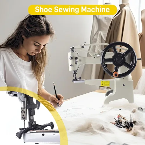 Vista 6 de Máquina de coser para zapatos, máquina de coser de zapatero, máquina de coser industrial de cuero, máquina de coser manual de cuero de 360 grados