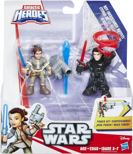 Vista 2 de Star Wars Galactic Heroes Rey (traje de resistencia) y Kylo Ren