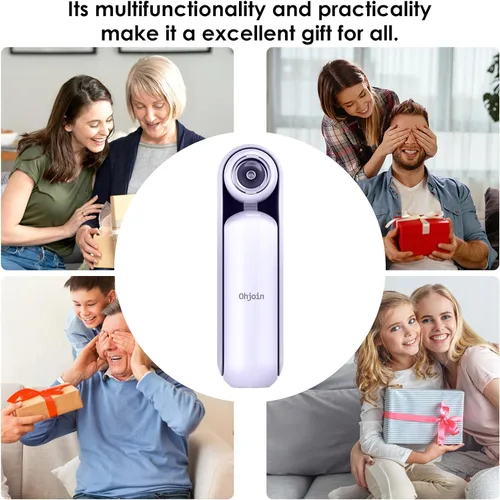 Vista 6 de Ohjoin Mini ventilador de mano portátil 4 en 1, ventilador de viaje plegable personal, pequeño ventilador de mano para pestañas faciales, recargable