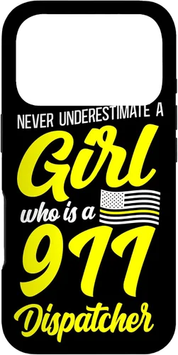 Vista 30 de 911 Dispatcher Thin Gold Yellow Line Girl Female Never Case for iPhone 16