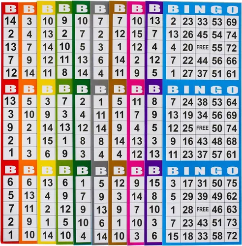Vista 7 de SEETOOOGAMES Tarjetas de Juego de Papel de Bingo - 3 Tarjetas - 100 Libros de 5 Hojas