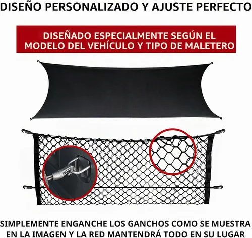 Vista 4 de Trunknets Inc Persiana de seguridad de carga + red de carga para Chevrolet Traverse 2009 2010 2011 2012 2013 2014 2015 2016 - Ebony New