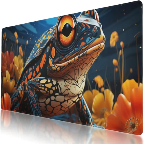 Vista 7 de Alfombrilla de mouse grande con diseño de flamenco para juegos de 35.5 x 16 pulgadas, base antideslizante, resistente al agua, ideal para jugadores