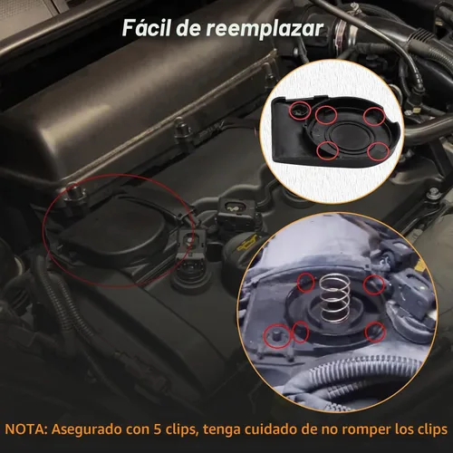 Vista 6 de FUSCH Tapa de la Válvula PCV con Membrana de Cobertura de Balancín, Kit de Reparación de Sellado de la Membrana de Válvula PCV Compatible con MINI