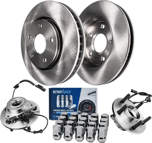Vista 19 de Detroit Axle - Kit de frenos para Nissan Rogue 2014-2019, 2015 2016 2017 2018 Rotores de freno de disco de cerámica Reemplazo de pastillas de freno