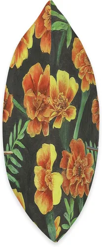 Vista 2 de Cockatiel Orange Yellow Marigolds Vintage Flower Pattern Throw Pillow