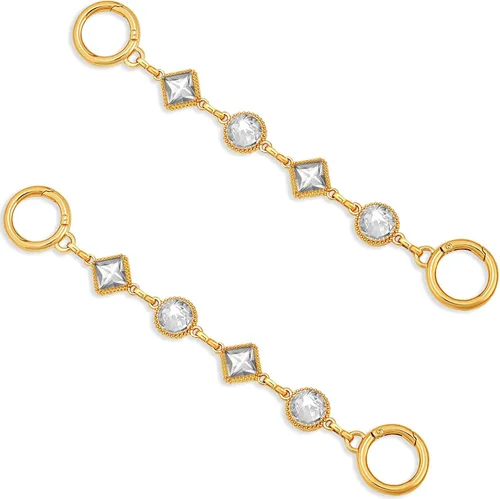 Vista 15 de 2 piezas de cadenas extensoras para bolsos de metal negro con perlas, dobles extensores de correa para bolsos, para bolsos de mano y bandolera
