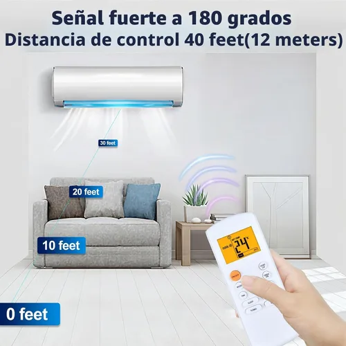 Vista 5 de Nuevo control remoto de CA de repuesto para MRCOOL Mini Split aire acondicionado, apto para DIYM218HPW00C07, DIYM236HPW01C07, DIY-36-HP-230B