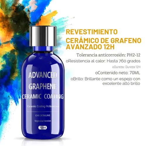 Vista 2 de Revestimiento de cerámica de grafeno avanzado para autos (70 ml), revestimiento de grafeno 12H para el detallado de autos, más de 10 años