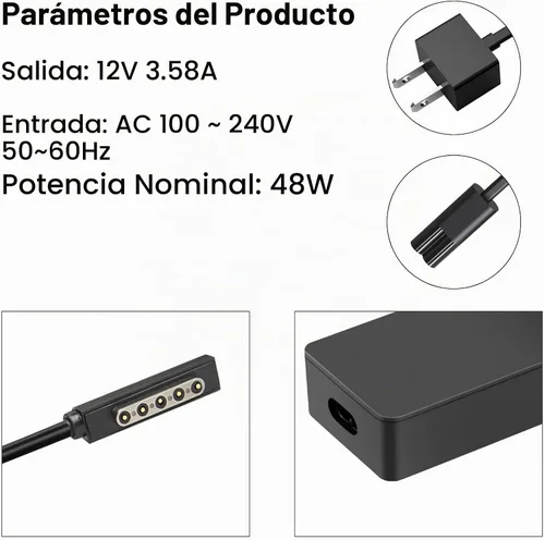 Vista 6 de Fancy Buying Cargador portátil de 48 W 12 V 3.6 A para Microsoft Surface Pro 2 Surface Pro 1 y Surface RT Tablet, Windows 8 Tablet 1536