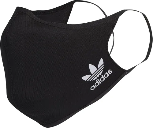 Vista 5 de adidas Originals - Cubrebocas deportivo de 3 rayas para hombre, paquete de 3, color negro (mediano)