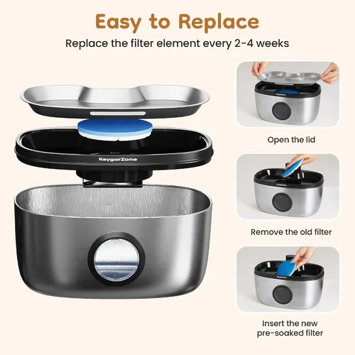 Vista 3 de Filtro de fuente de agua para gatos Keygarzone: Reemplazo para ZCW001, paquete de 6 filtros para fuente de agua y bomba para gatos y perros, filtros