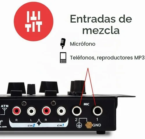 Vista 7 de Mezclador de audio DJ inalámbrico Pyle - Mezclador de sonido con controlador DJ compatible con Bluetooth de 3 canales, Mic-Talkover, lector USB