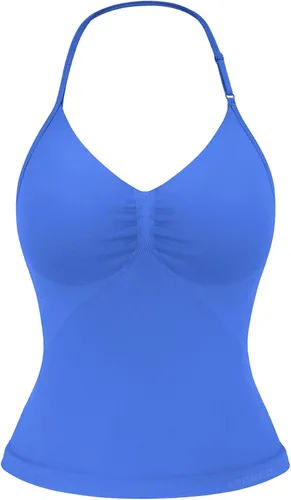 Vista 12 de YEOREO SoftHue Impact Longline Top de Tirantes para Mujer Camiseta sin Mangas Halter para Ejercicio sin Espalda Gimnasio Longline con Correa