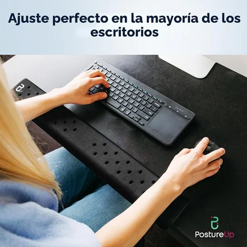 Vista 4 de EdgeRest PostureUp - Reposamuñecas largo en forma de L para codo, antebrazo y muñeca, soporte cómodo para mesa o escritorio, antideslizante, Negro