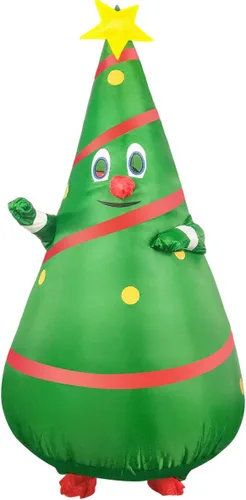 Vista 5 de YYYux - Disfraz inflable de árbol de Navidad para adultos divertido disfraz de Navidad inflado disfraz unisex para adultos fiesta de cosplay árbol