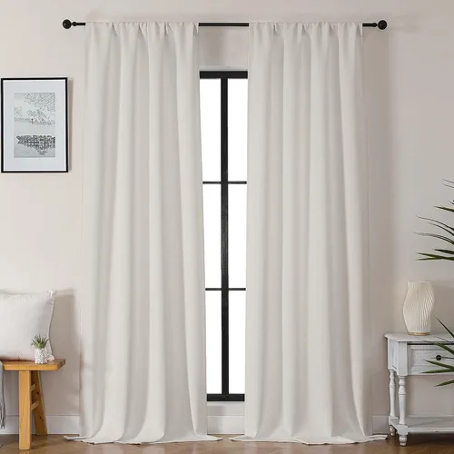 Vista 101 de Gwine Cortinas opacas para dormitorio, 54 pulgadas de largo, paneles de cortina de ventana con aislamiento térmico y reducción de ruido, cortinas