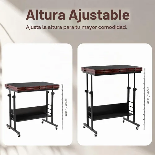 Vista 3 de Tektalk Tabla de rompecabezas plegable de 2000 piezas con ajuste de altura, mesa de rompecabezas con 2 cubiertas de fieltro y 8 bandejas/cajones