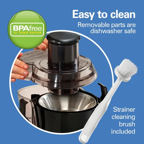 Vista 5 de Hamilton Beach Extractor de jugo de boca grande R2502BM reacondicionado