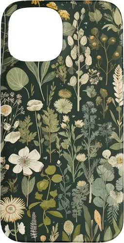 Vista 6 de Olive Green Boho Botanical Wildflowers Funda para iPhone 17