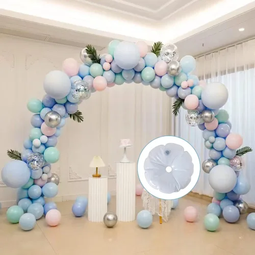 Vista 5 de Ragyzity Base rellenable de agua para la columna de globos, 2 soportes para arco de globos, bolsa de agua pesada, base rellenable para globos
