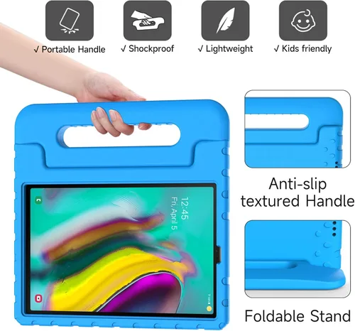 Vista 6 de Funda protectora ligera a prueba de golpes con mango convertible para niños y niñas, para Samsung Galaxy Tab S5e de 10.5 pulgadas lanzada en 2019