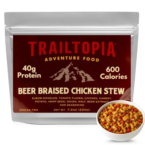 Vista 23 de Trailtopia Burrito de carne y frijoles negros, cena de senderismo liofilizada, sabor delicioso, preparación rápida y fácil, ligera, perfecta