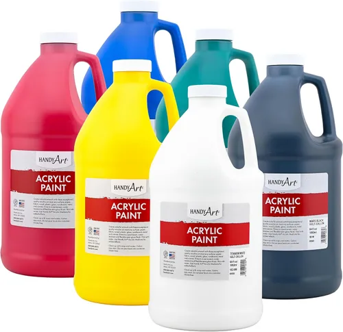 Vista 65 de Handy Art Pintura acrílica, juego de 12 colores, botellas de 16 onzas, acrílico líquido para estudiantes semibrillante, consistencia de flujo