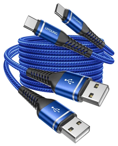 Vista 15 de Cable USB C a USB C de 240 W de carga rápida de 6 pies, cable USBC a C Negro