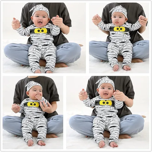 Vista 3 de Aalizzwell Conjunto de ropa para bebés y niñas de Halloween para bebés y niñas