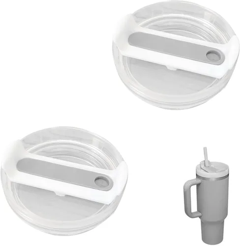 Vista 13 de Tapa de Vaso de 40 OZ Compatible con Stanley Quencher, Paquete de 2 Tapas de Vaso de Acero Inoxidable a Prueba de Derrames y Resistentes a