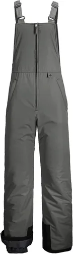 Vista 9 de GEMYSE Overol con peto de esquí impermeable aislado para hombre, pantalones de snowboard de invierno Negro