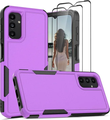 Vista 47 de Jeylly Funda compatible con Samsung Galaxy A12, Samsung Galaxy A12 con protector de pantalla de vidrio templado, protección contra caídas de grado