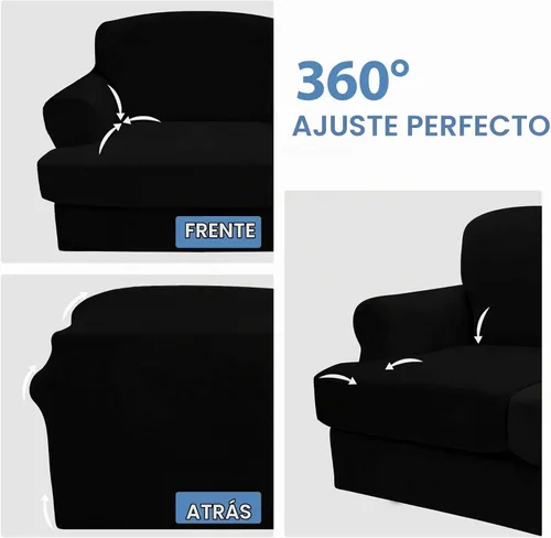 Vista 6 de CUCRAF Funda para sofá con cojines de 3 piezas, fundas deslizantes de terciopelo suave y grueso para sofá de la sala de estar, protector de muebles