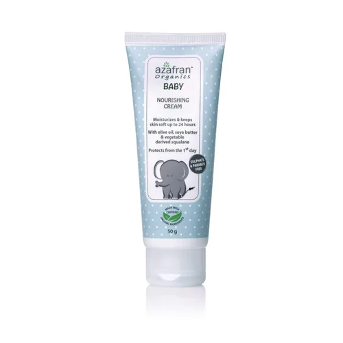 Vista 3 de Azafran Organics Crema nutritiva para bebés, 3.53 onzas, crema hidratante suave con aceite de oliva y escualeno derivado vegetal, sin productos