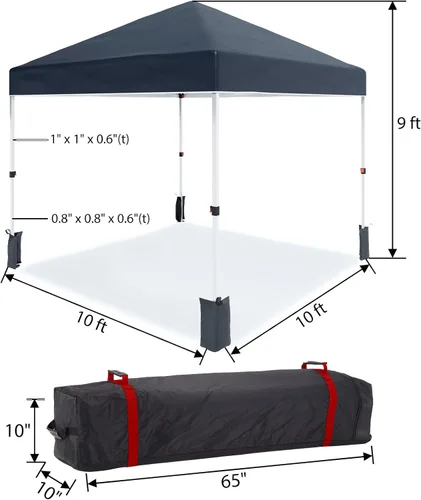 Vista 4 de Tienda de campaña patentada de 10 x 10 pies, toldo portátil para exteriores, viene con bolsa para volante de mano, adecuado para uso en exteriores