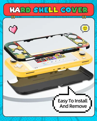 Vista 16 de Gurgitat 2 in 1 for Nintendo Switch Lite Case Protector - 24 Game Card Holder Case & Switch Lite Protective Cover Cute Funny Cartoon Hard Shell for