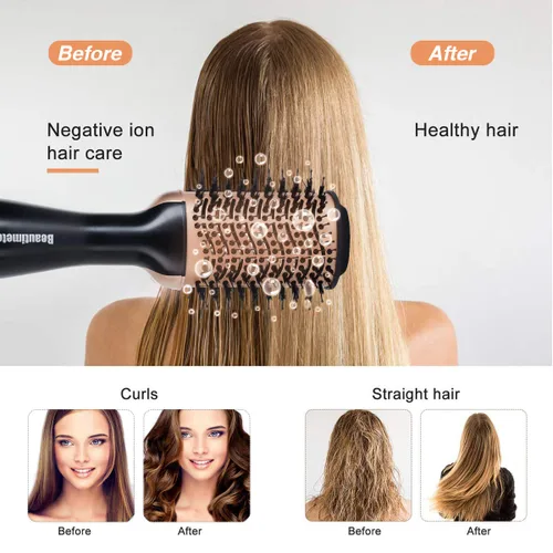 Vista 3 de Beautimeter Cepillo secador de pelo, cepillo de aire caliente, secador de pelo de un solo paso y voluminizador, 4 en 1, moldeador de cabello iónico