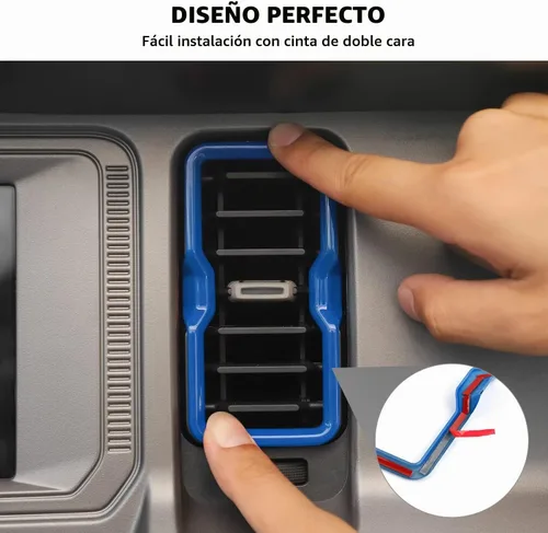 Vista 4 de RAZPOY para salida de aire acondicionado de Bronco, 4 piezas de cubierta de anillo de ventilación de salpicadero de consola central compatible