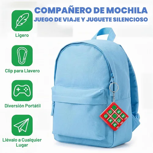 Vista 6 de Hicarer - Llavero de juego de 8 piezas de Tic Tac Toe para niños de 4 a 8 a 12 años Intenso
