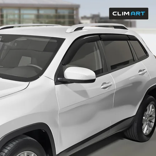 Vista 4 de CLIM ART - Protectores de lluvia increíblemente duraderos para Jeep Cherokee 2014-2023, deflectores de ventana originales con cinta adhesiva