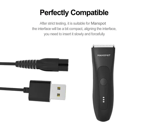 Vista 5 de OGMWIN Cable de alimentación de repuesto para hombre Manspot Premium Body Trimmer Cable de carga USB