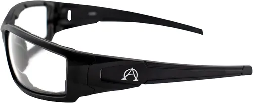 Vista 3 de Alpha Omega AO5 - Lentes de sol de motocicleta acolchados de espuma Z87.1 para hombres o mujeres, montura negra, lentes transparentes