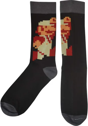 Vista 2 de Nintendo Super Mario Bros Classic Fire - Calcetines para hombre, 10-13, Negro