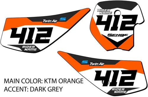 Vista 2 de 1998-2001 SX 50 SG63 Custom MX matrículas Senge Graphics Kit compatible con KTM