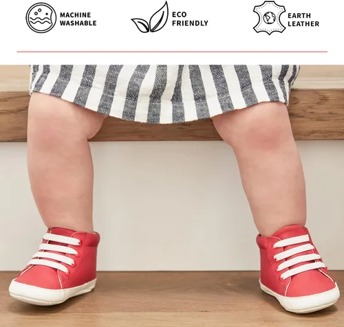 Vista 4 de JuJuBe - Zapatos de bebé de silicona para bebés, cuero vegano, Eco Steps Sneaks